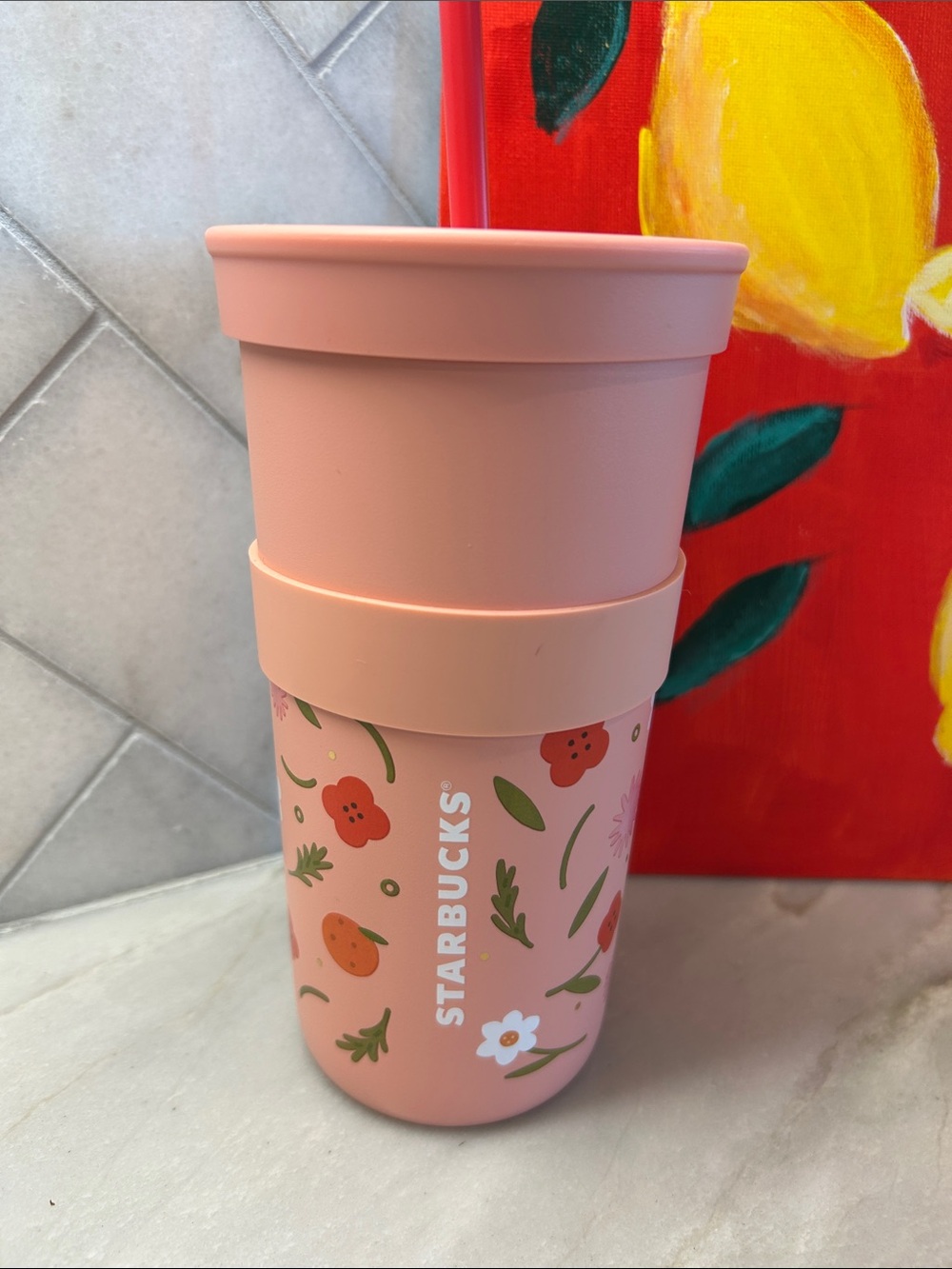 2026 Year of the Horse Floral Unicorn Travel Tumbler with Straw - Picture 3 of 4
